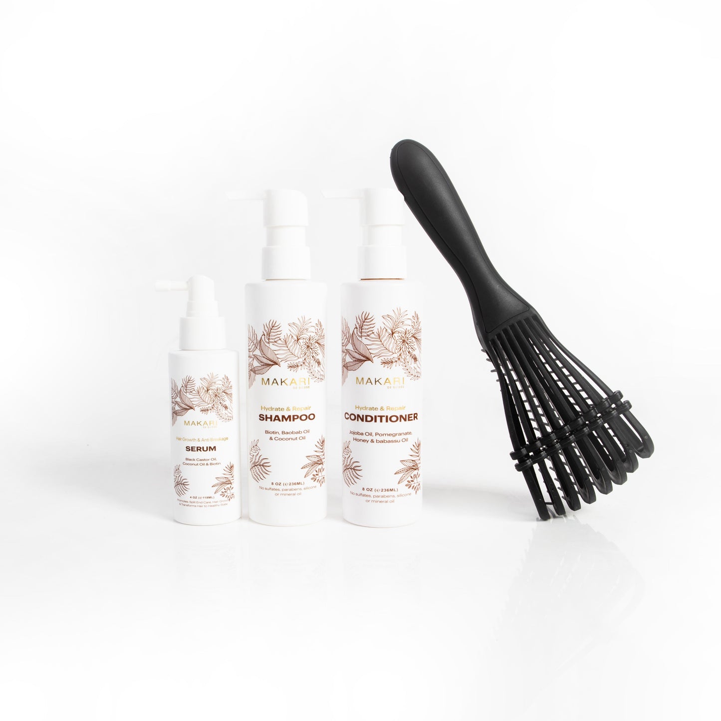 Hair Set Including Shampoo + Conditioner + Serum + Hair Brush - Paris Shop - Image 5